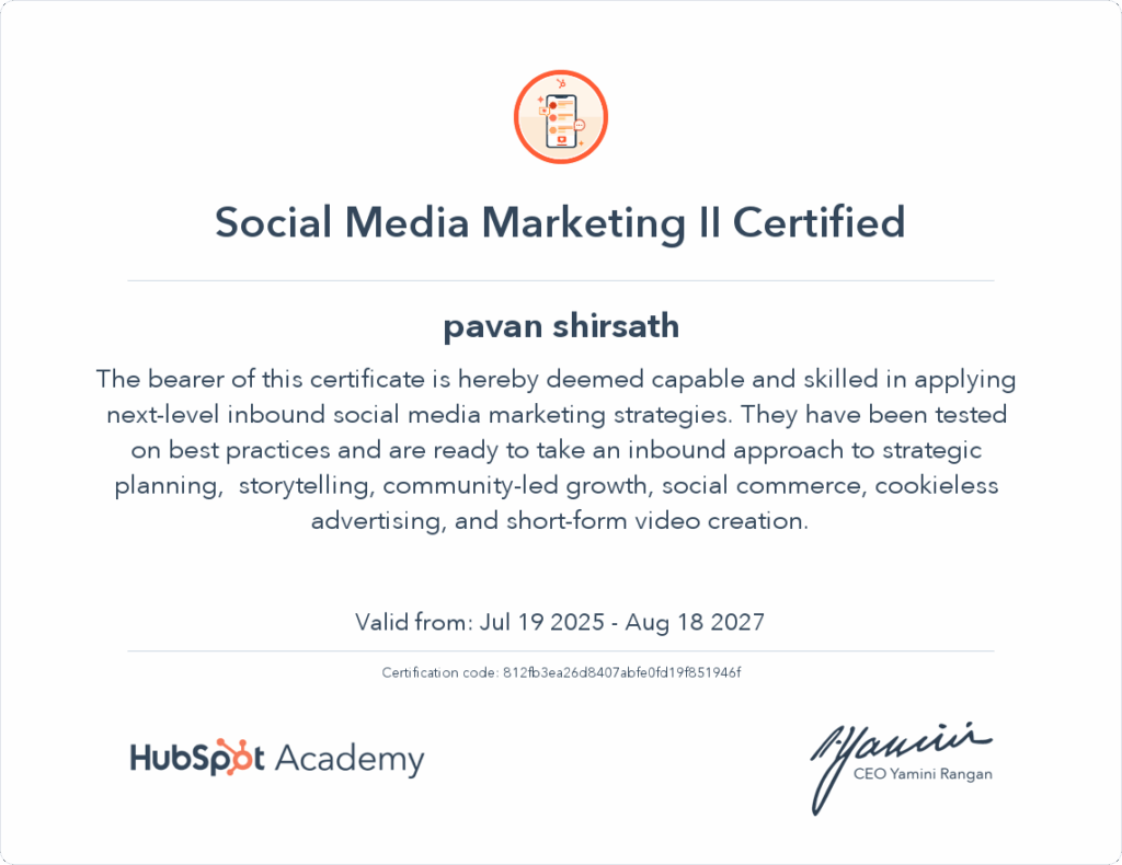 Social Media Marketing Certification II - prompt engineering - pawan shirsath